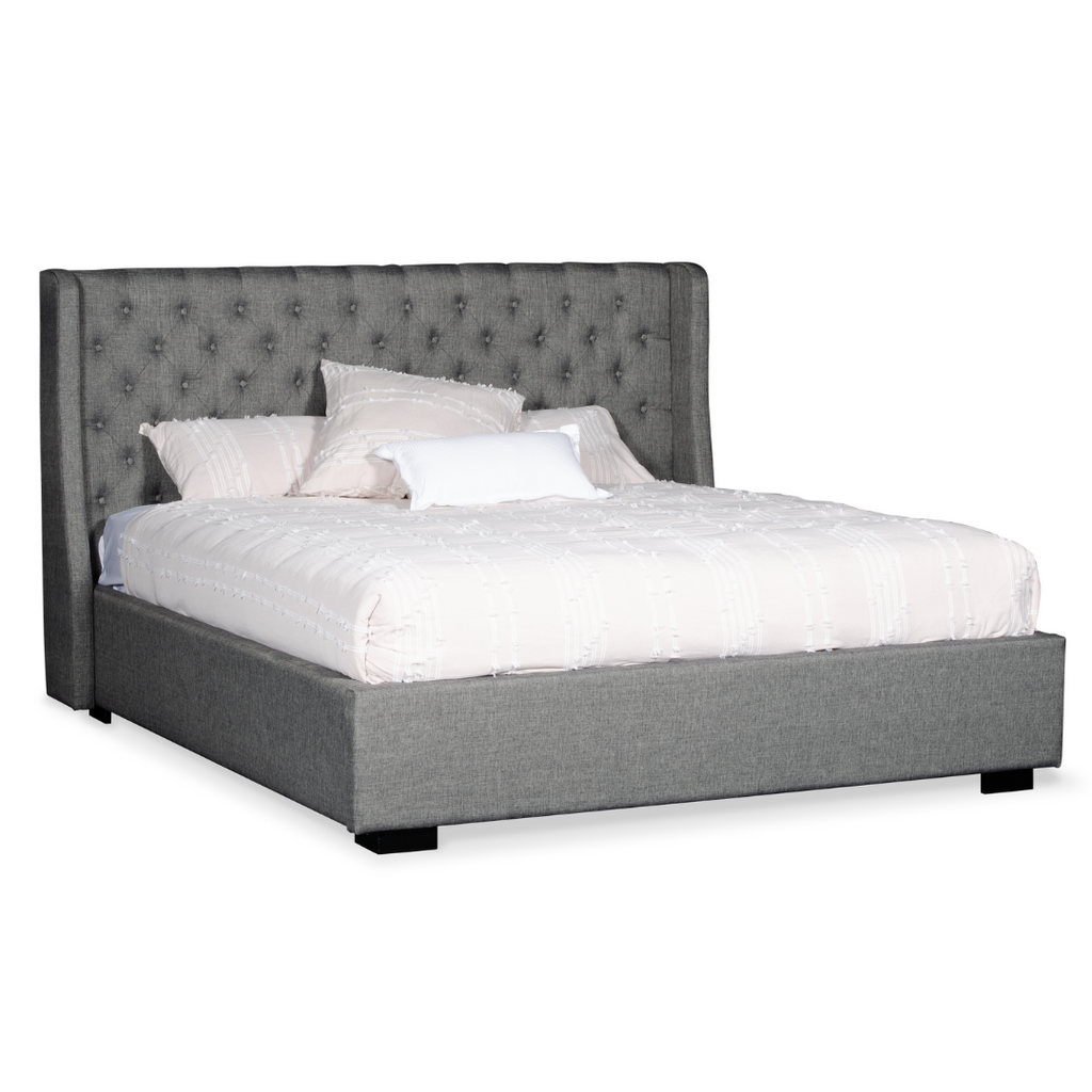 Shaldon Queen Bed Frame Upholstered Grey MacLeod's Furniture