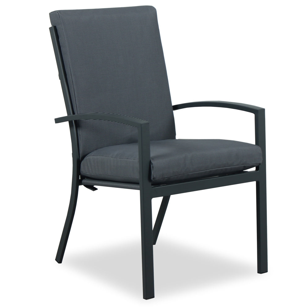 Matzo High Back Cushioned Outdoor Dining Chair Grey MacLeod's Furniture