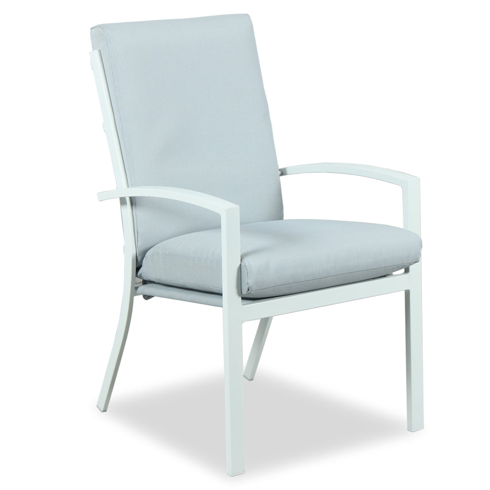Matzo High Back Cushioned Outdoor Dining Chair White MacLeod's Furniture