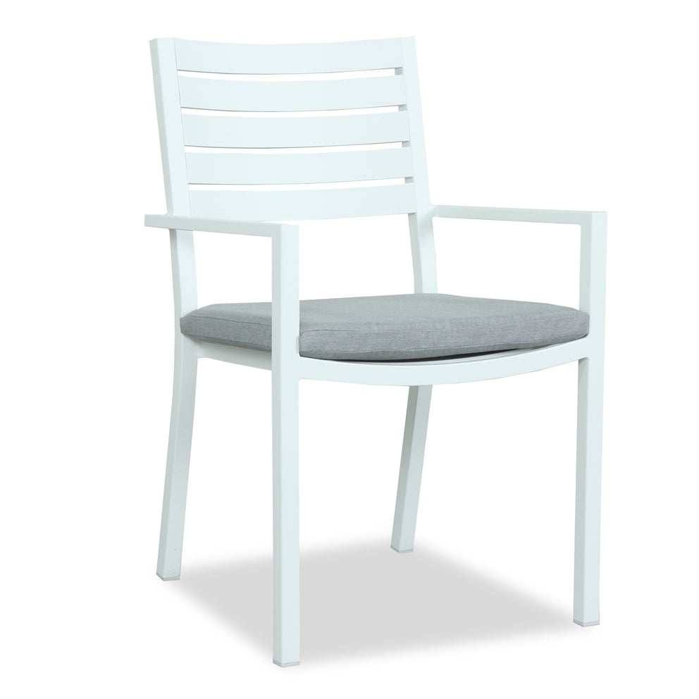 Mayfair Cushioned Outdoor Dining Chair White MacLeod's Furniture