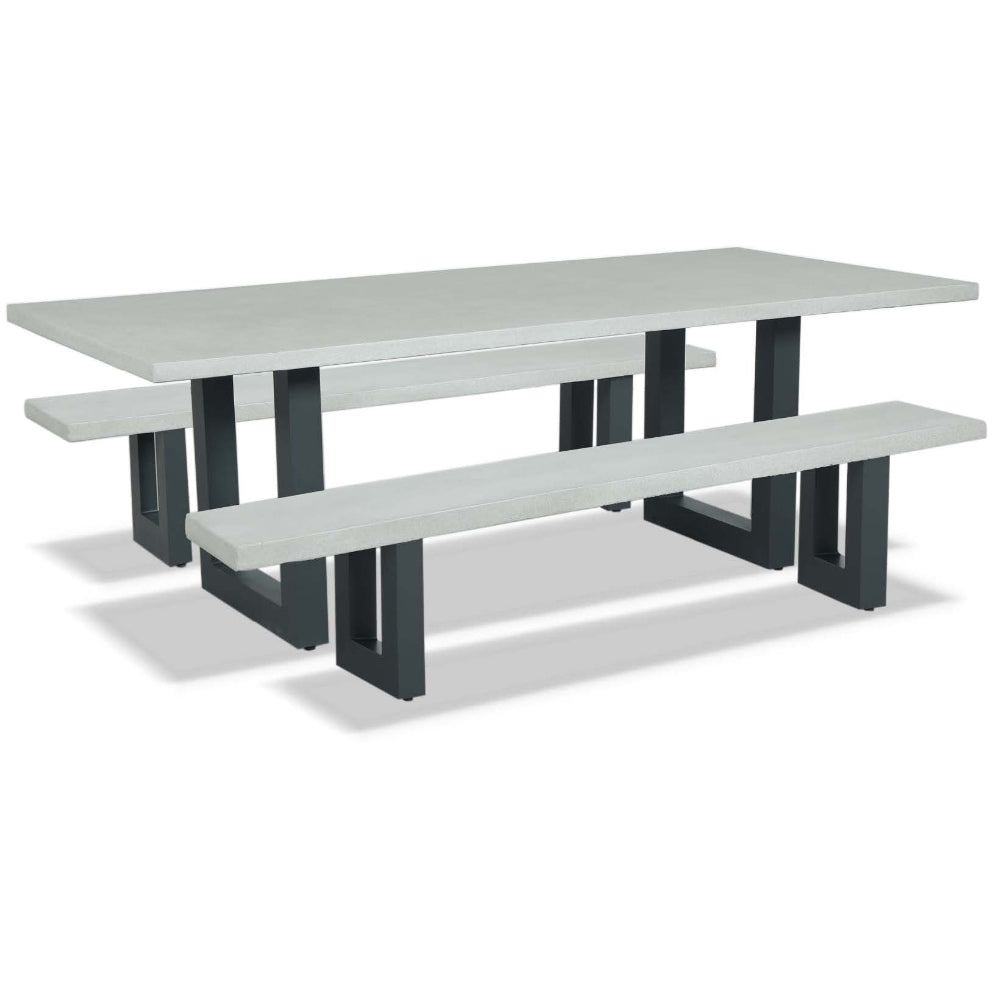 Switch Grey Outdoor Dining Table Cement Top U leg MacLeod's Furniture