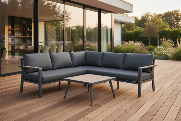 Arletter Corner Lounge with Coffee Table | Charcoal