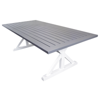 Bridgeport 1800 Outdoor Dining Table | White Frame - Graphite Top