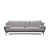 Cayenne 3 Seater Leather Sofa in Two Tone Grey