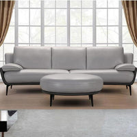 Cayenne 3 Seater Leather Sofa with Ottoman