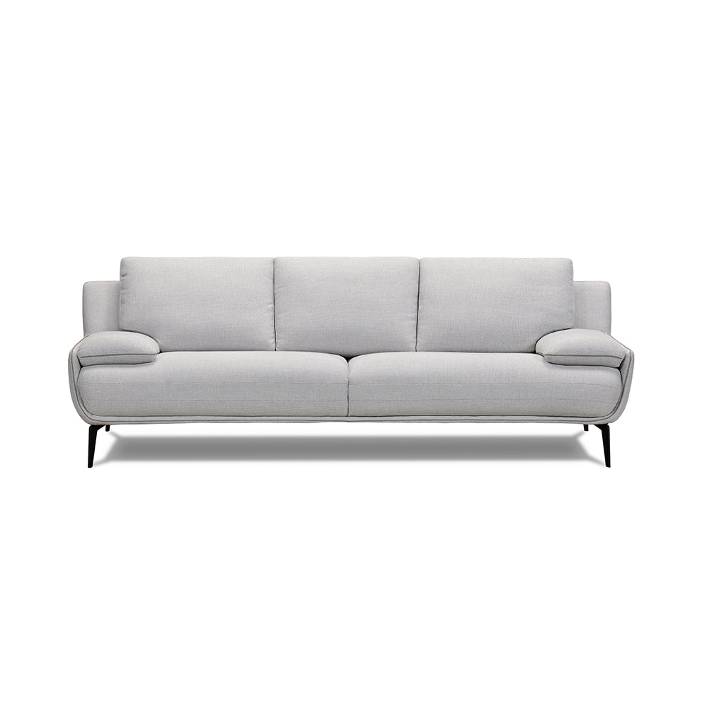 Cayenne 3 Seater Leather Sofa in Two Tone Grey