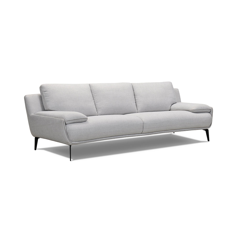 Cayenne 3 Seater Leather Sofa in Two Tone Grey