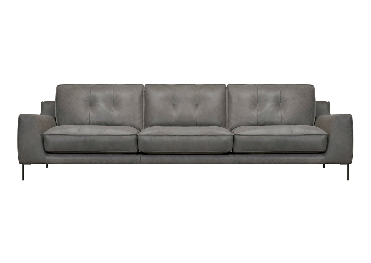 Roberto 3.5 Seater Leather lounge | Fossil