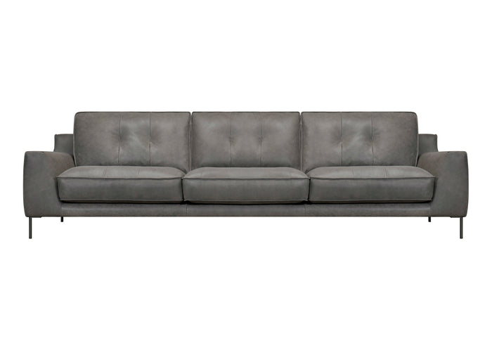 Roberto 3.5 Seater Leather lounge | Fossil