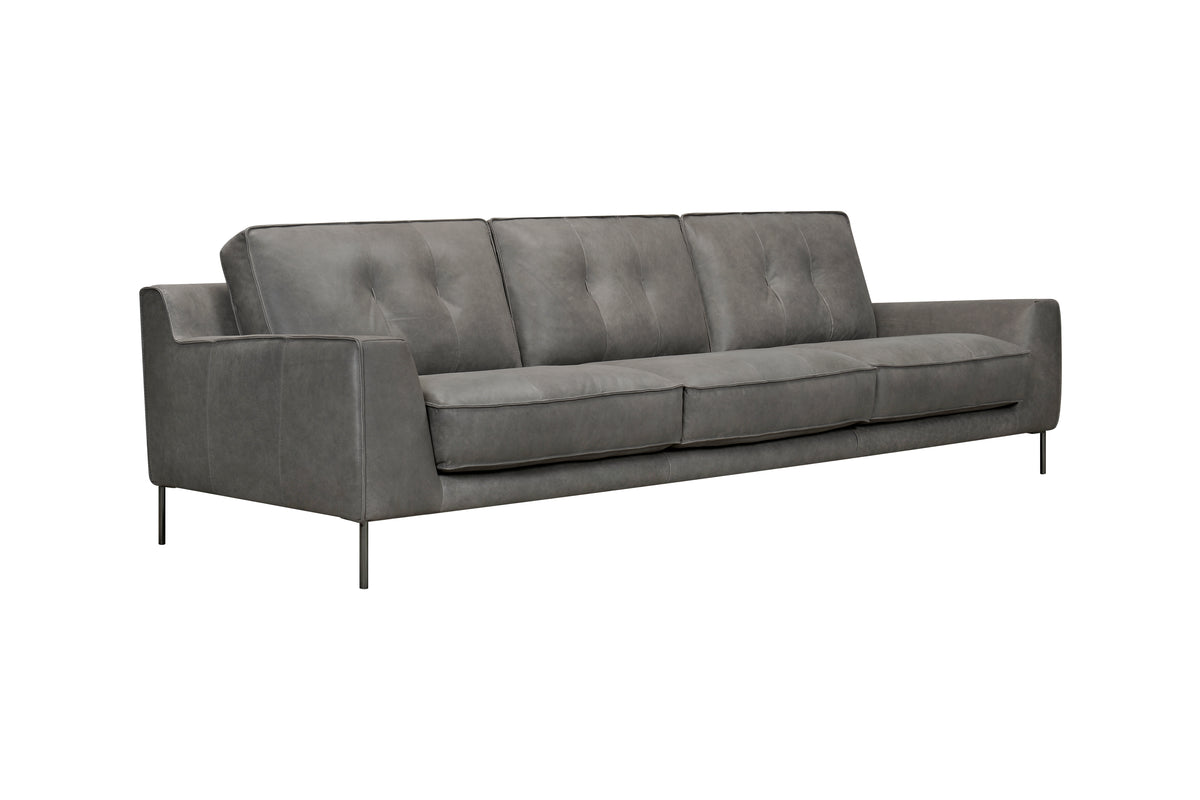 Roberto 3.5 Seater Leather lounge | Fossil