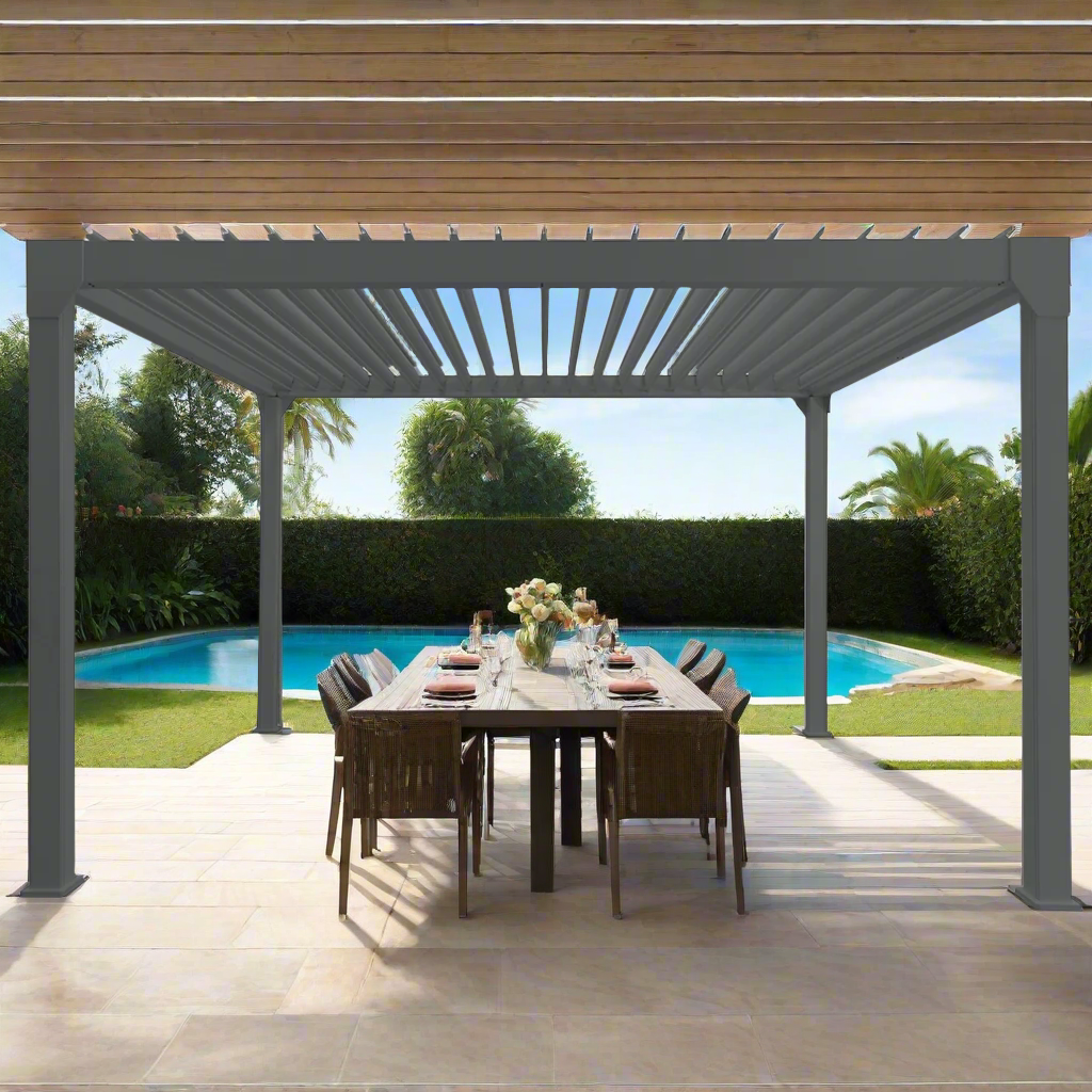 Solaire Louvered Pergola Patio Cover Gazebo 3 x 4