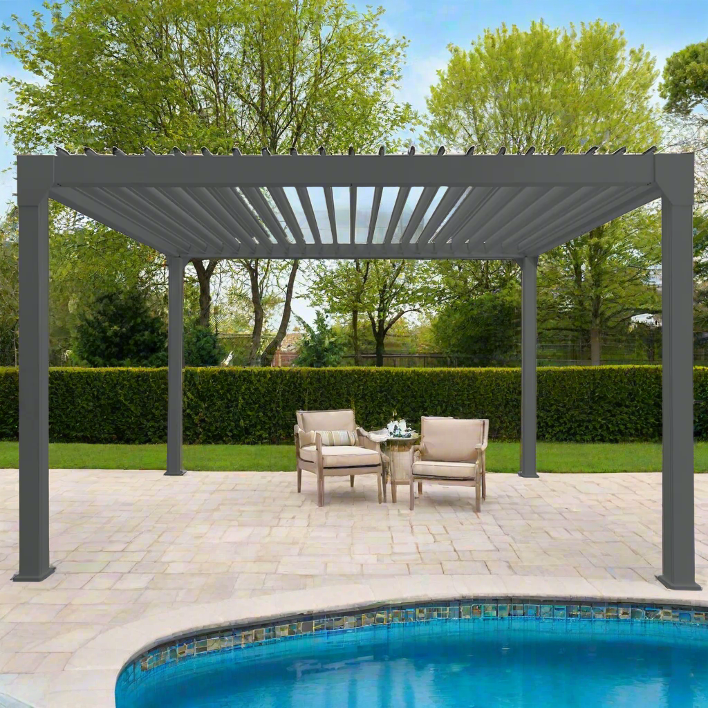 Solaire Louvered Pergola Patio Cover Gazebo 3 x 4