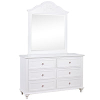 Coco White Girls Dresser and Mirror