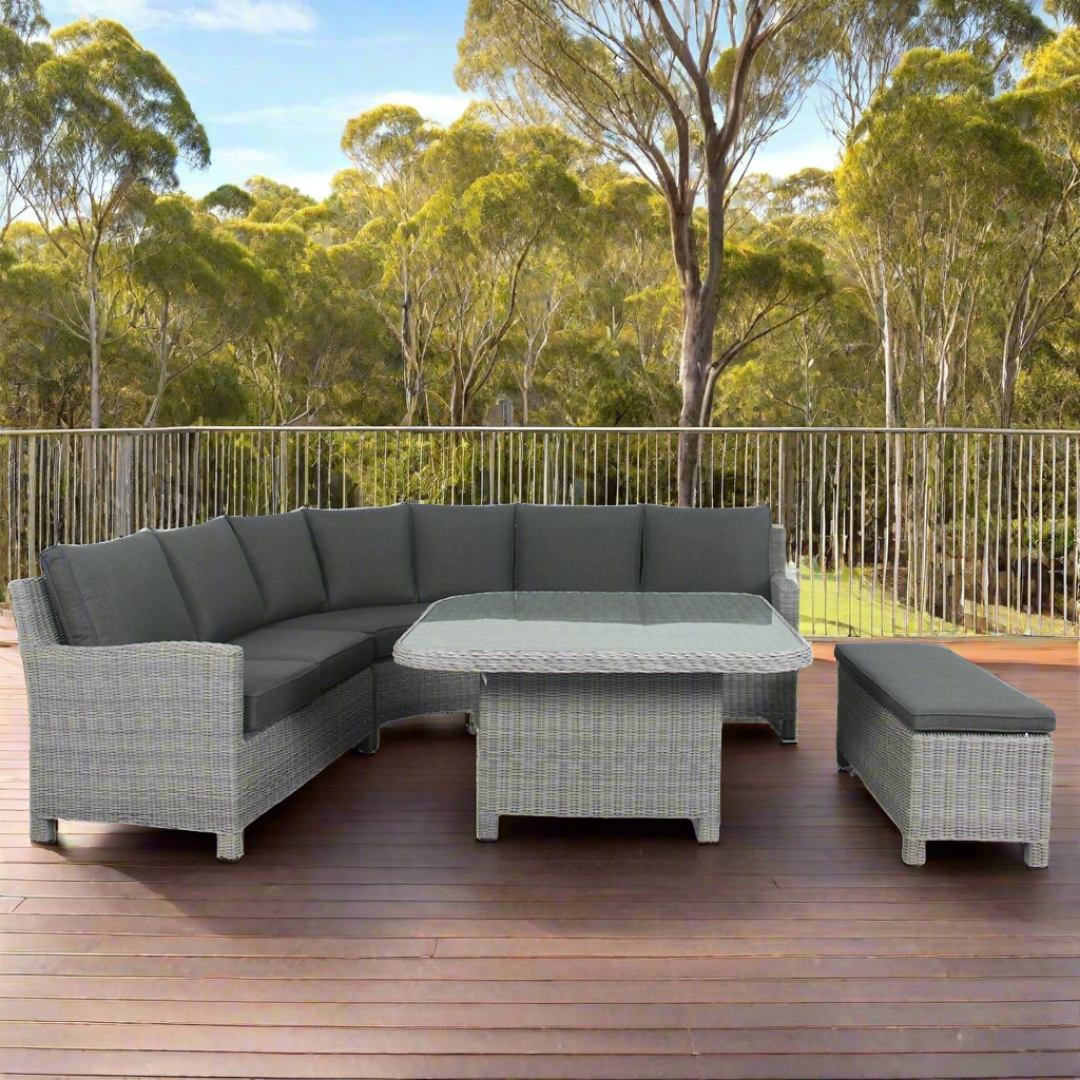 Palma Outdoor Corner Lounge with Low Dining & Bench