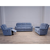 Arizona 2 Seater Lounge with End Recliners | Light Grey