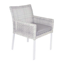 ATLANTA Dining Chair - White Frame / Porcelain Wicker