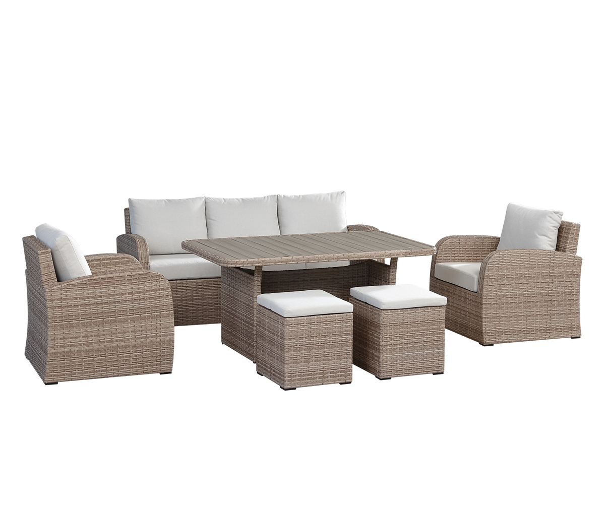 Birgu Low Dining 6-Piece Outdoor Set