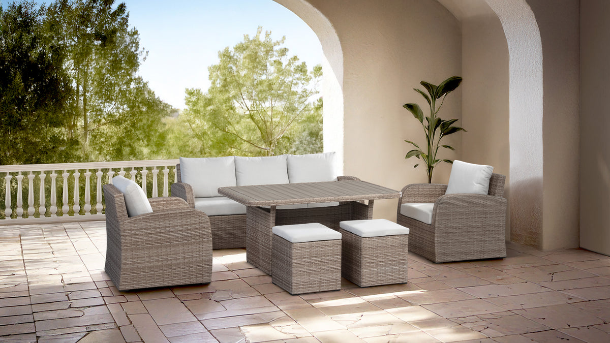 Birgu Low Dining 6-Piece Outdoor Set