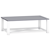 Bridgeport Outdoor Coffee Table | White Frame - Graphite Top