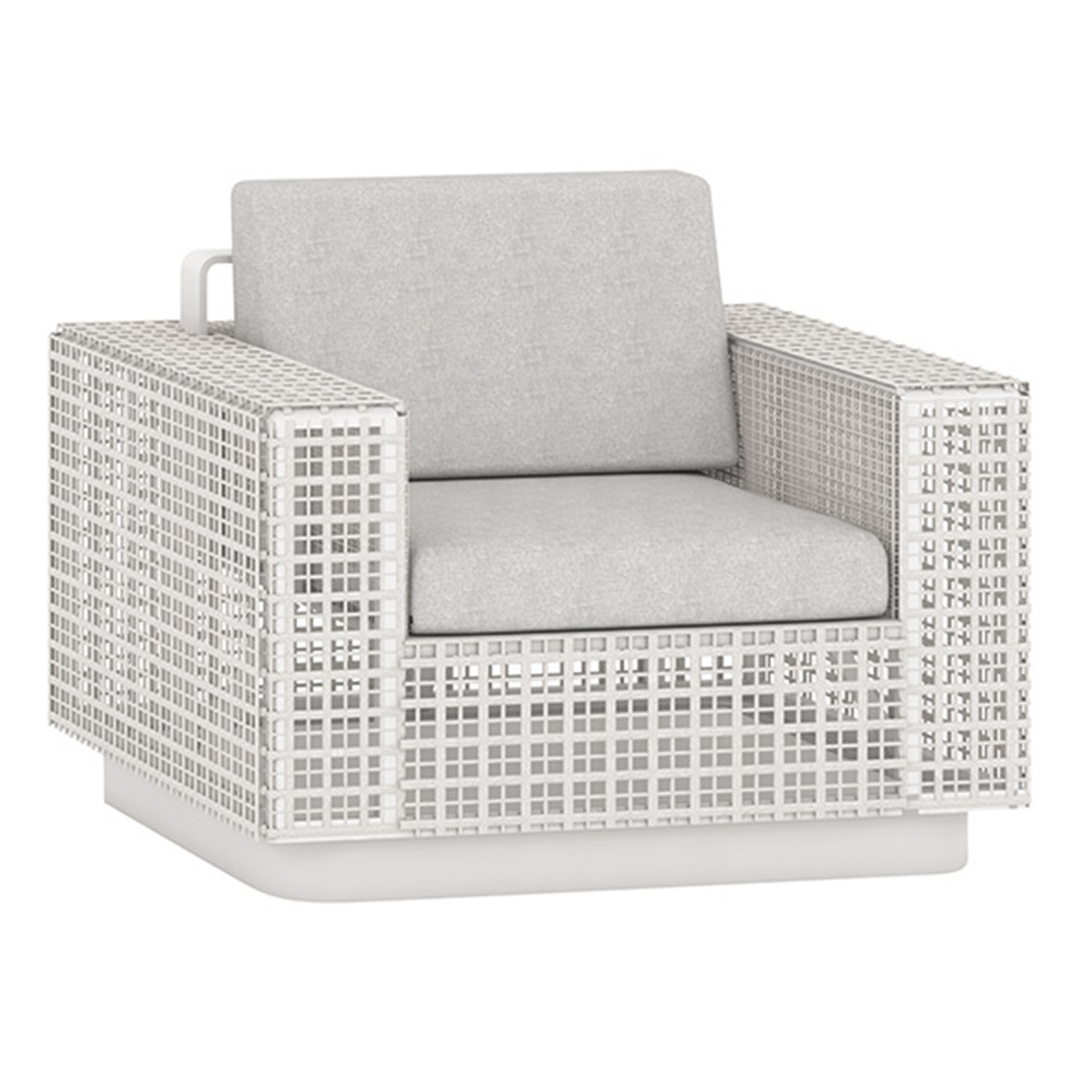 ATLANTA 5pce Wicker Deep Seat Setting - White Frame / Porcelain Wicker