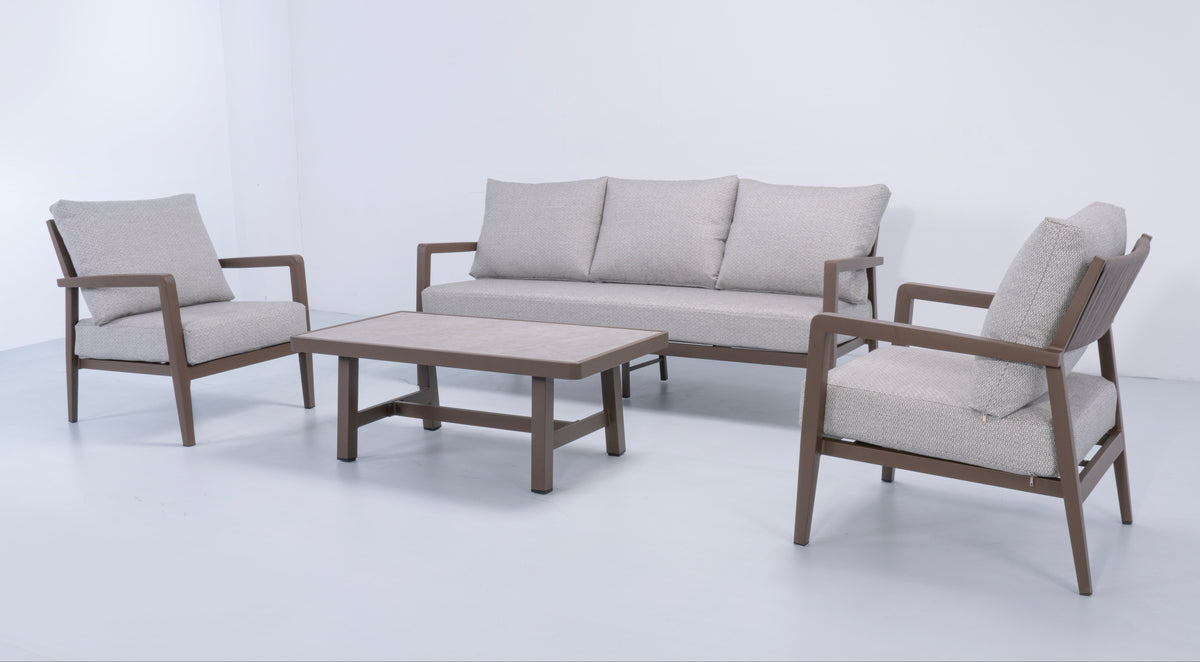 Cassia 4-Piece Triple Outdoor Lounge Set