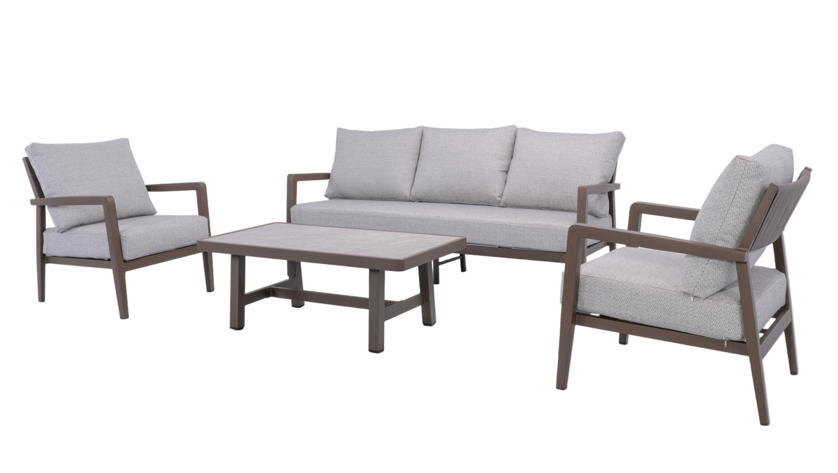 Cassia 4-Piece Triple Outdoor Lounge Set