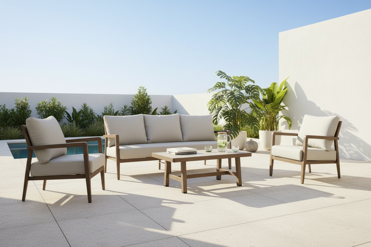Cassia 4-Piece Triple Outdoor Lounge Set