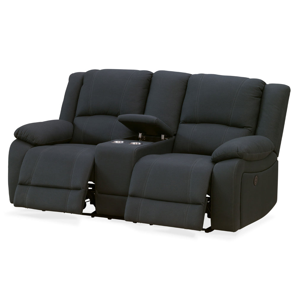 Captain 2 Seater with Twin Recliners and Console | Black