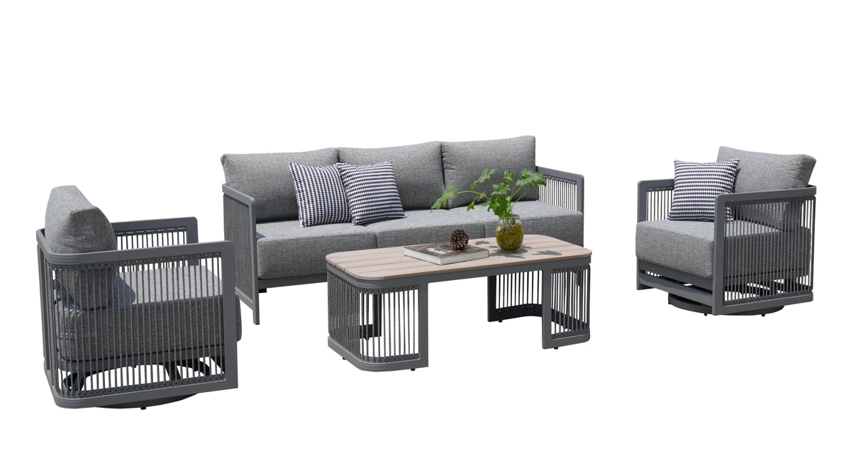 Chicago 4-Piece Swival Outdoor Lounge Set
