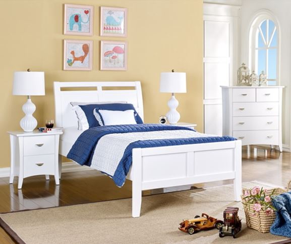 Clovelly 3pce Bedroom Suite|White - floor stock