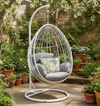 New Moon Outdoor Hanging Egg Chair | Grey Wicker