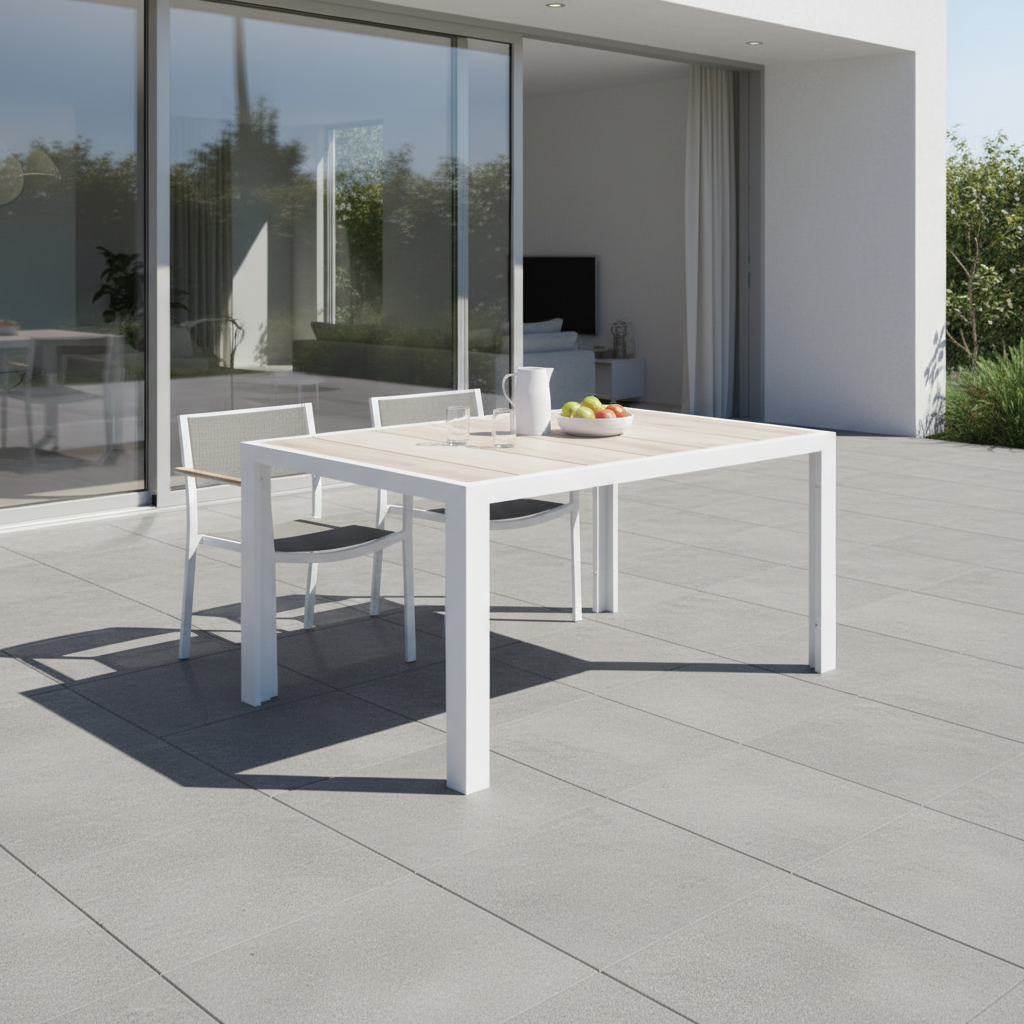 Ekaterina Outdoor Dining Table Square 900 x 900 | White