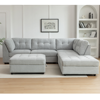 Evandale Corner Lounge with Ottoman AND Storage Ottoman