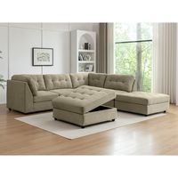 Evandale Corner Lounge with Ottoman AND Storage Ottoman