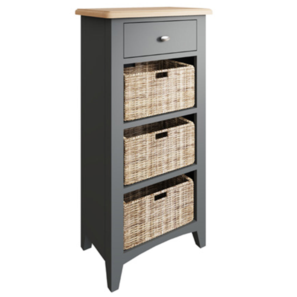 Salisbury 1 Drawer 3 Basket Unit - Grey