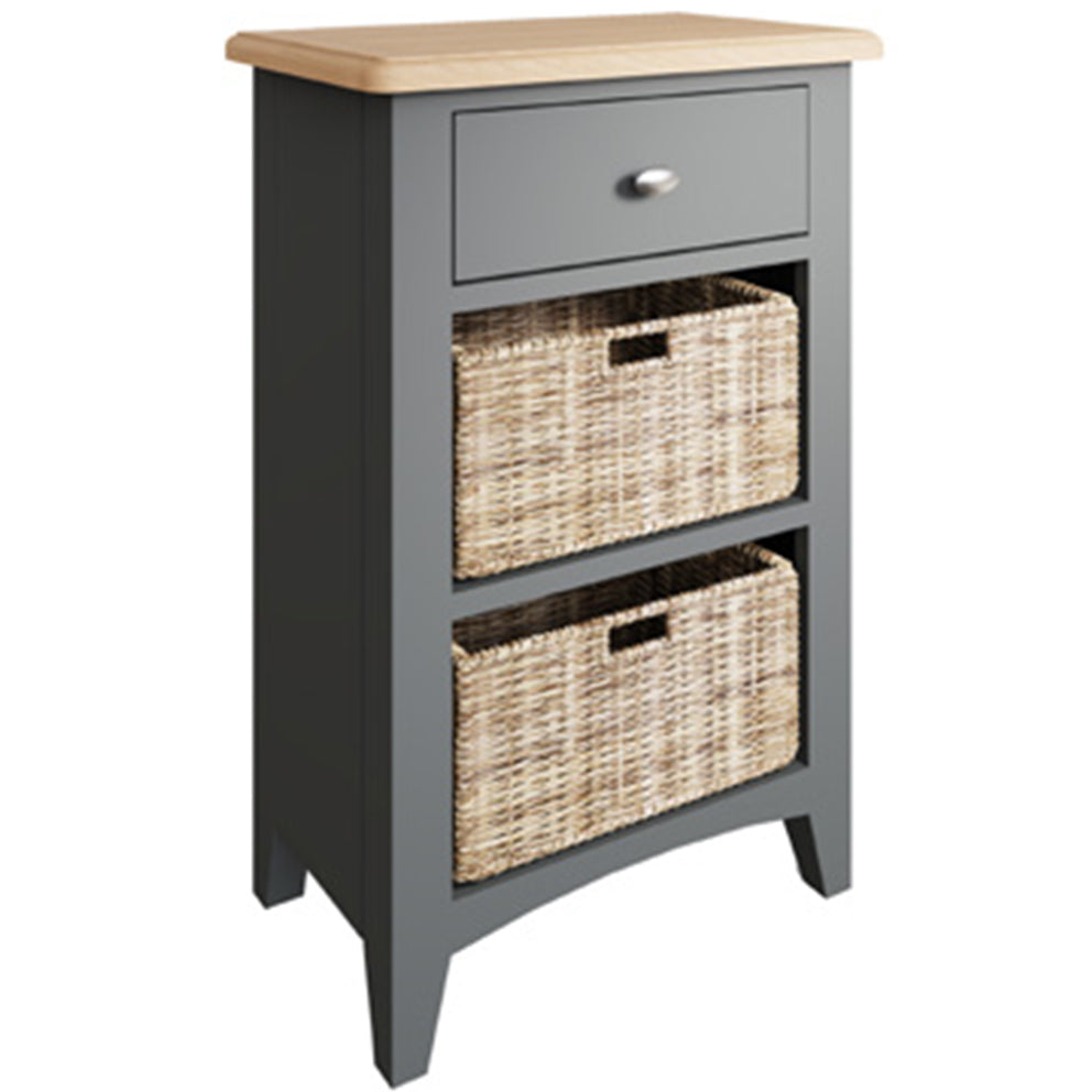 Salisbury 1 Drawer 2 Basket Unit - Grey