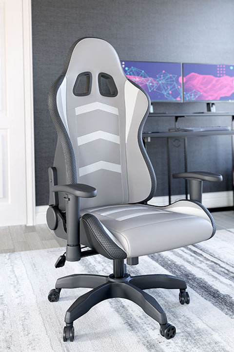 Lynxtyn Light Up Office Desk Chair- white + blue