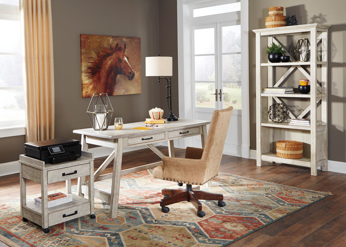 Carynhurst Large White Wash Bookcase