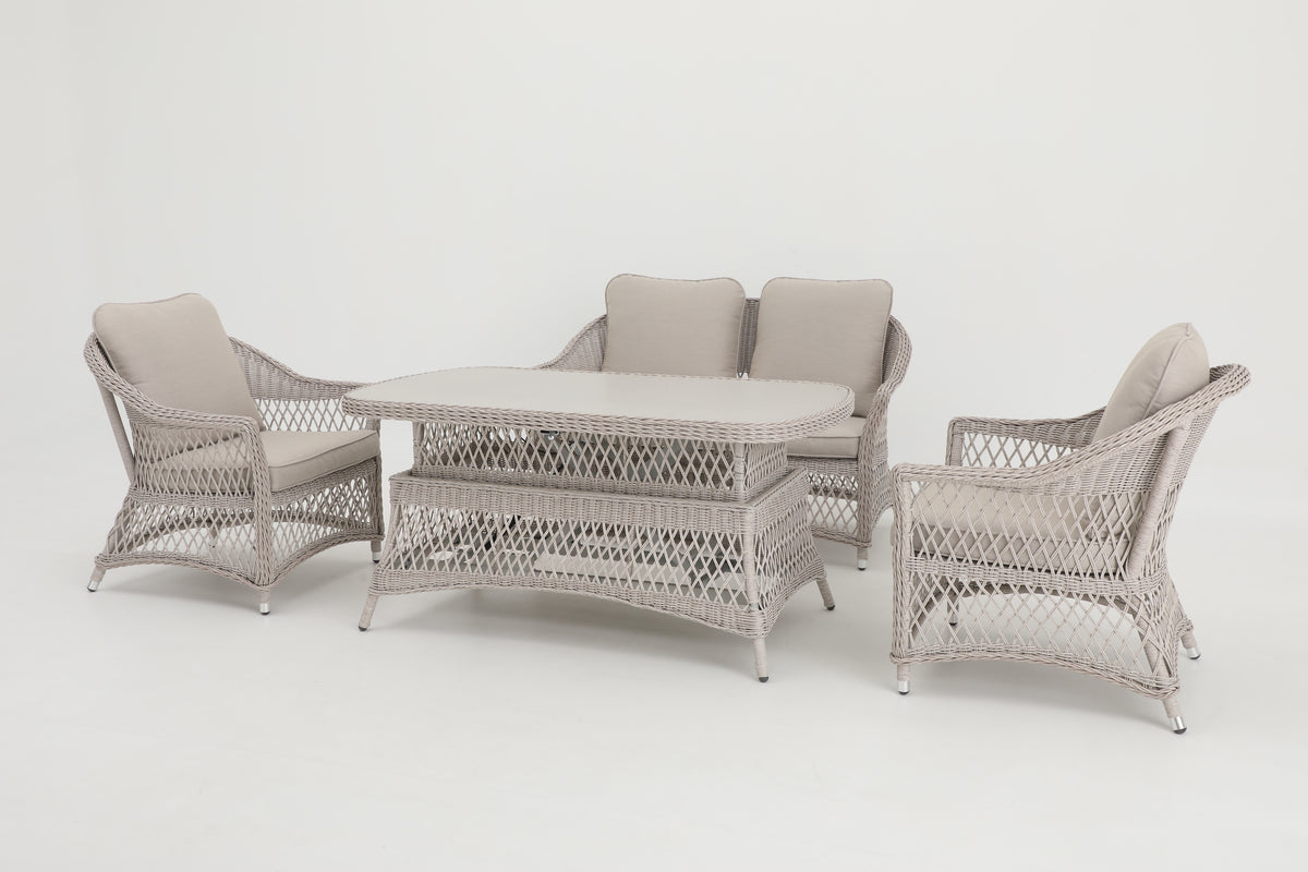 Hereford 4 Piece Low Outdoor Dining Set | 2 Seater