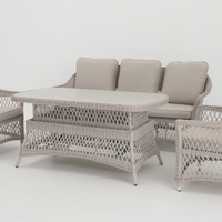Hereford 4 Piece Low Outdoor Dining Set | 3 Seater