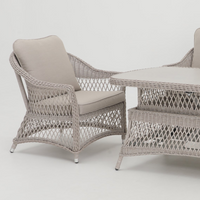 Hereford 4 Piece Low Outdoor Dining Set | 3 Seater