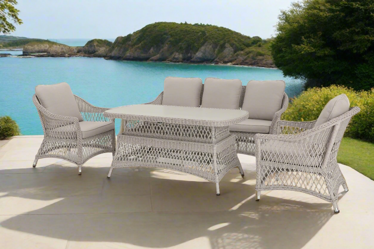 Hereford 4 Piece Low Outdoor Dining Set | 3 Seater