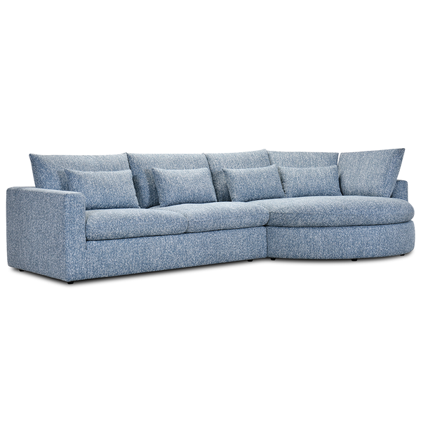 Julio Rounded Sofa Chaise Right | Mist