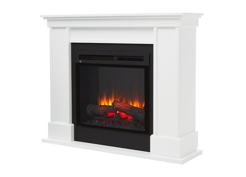 Liberty Mantle with LED Firebox | White