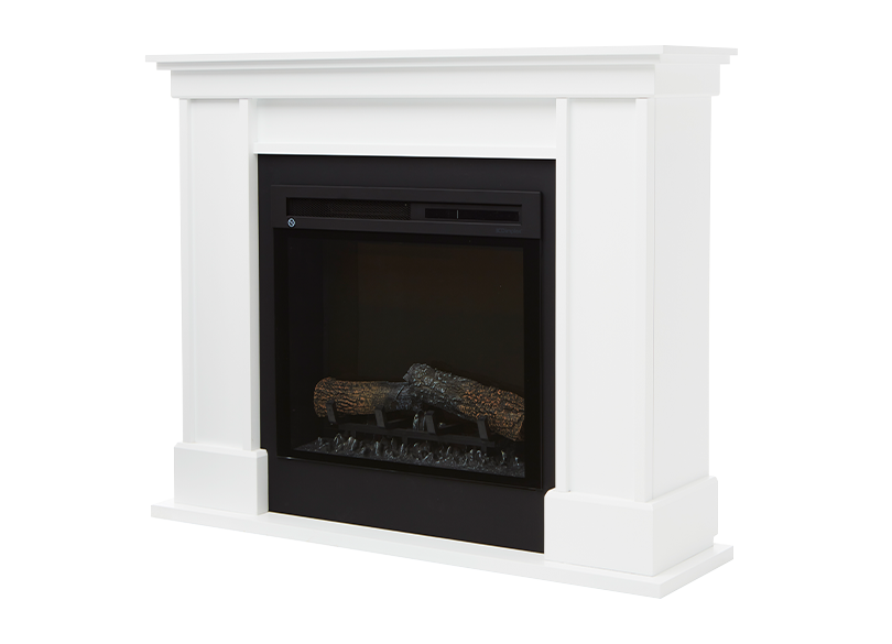 Liberty Mantle with LED Firebox | White