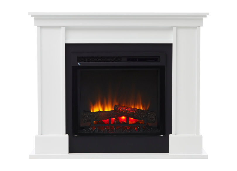 Liberty Mantle with LED Firebox | White