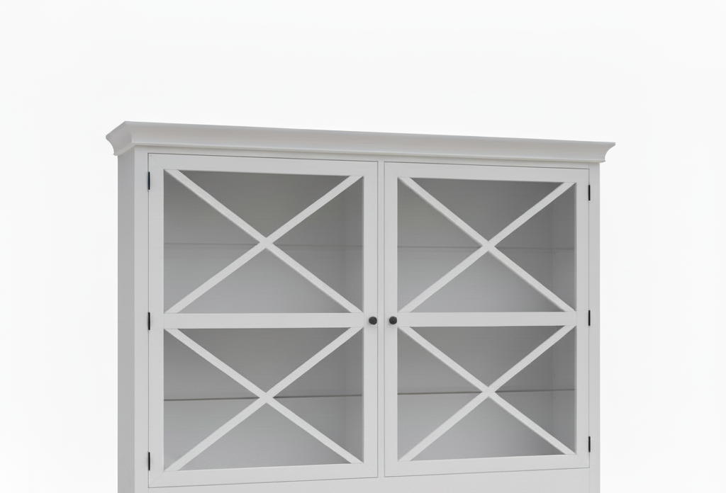 Havana Large 2 Door Glass Door Hutch Cabinet