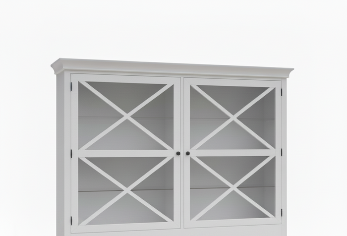 Havana Large 2 Door Glass Door Hutch Cabinet