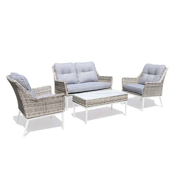 Lucas 4 Piece Outdoor Sofa Set | Zen White