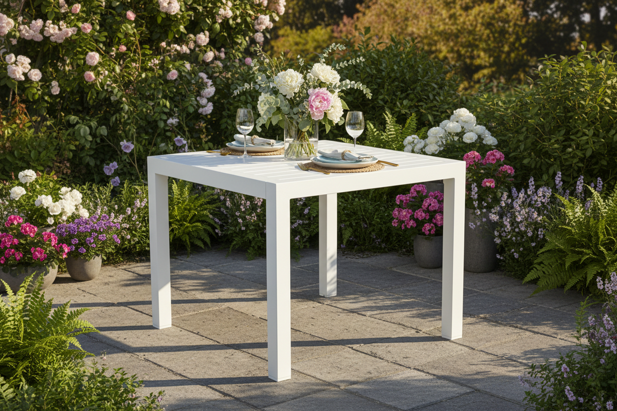 Matzo Outdoor Table Square 900 x 900 white